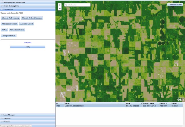 Displaying an NDVI Result from an Image Service in a Thin Client